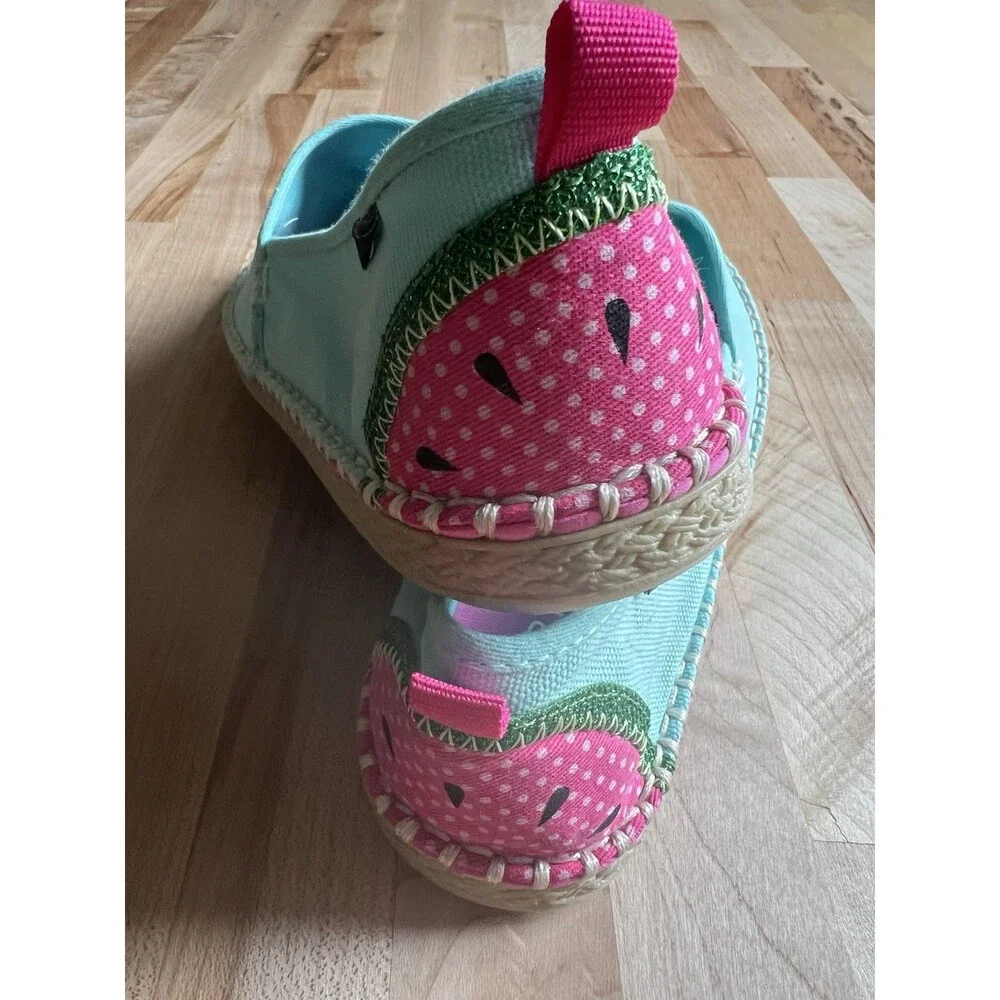 Sperry X Vineyard Vines Espadrille Flats Aqua Watermelon Girl's 5.5, Women's 7